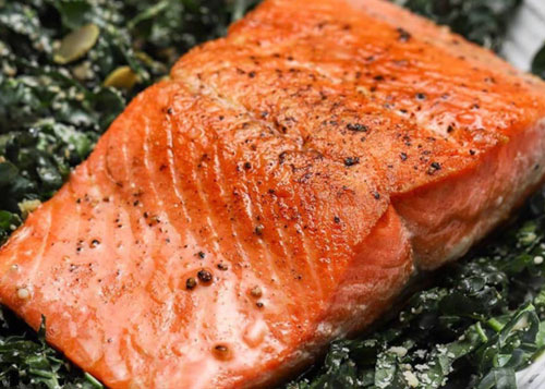 Recipe - Fall Kale Salad With Pan Seared Salmon